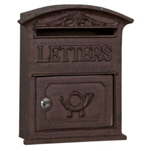 Litinová poštovní schránka hnědá 27 x 9 x 31 cm (Clayre & Eef)
