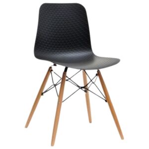 Design Project Černá plastová jídelní židle Carra