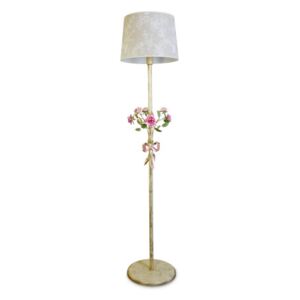 Light for home - Stojací lampa 6430 "Romance", 1x60W, E27, béžová, zlatá, růžový