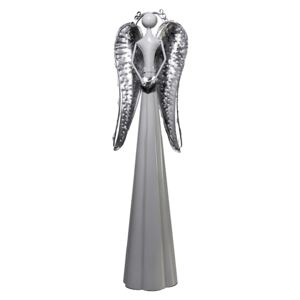 Kovový anděl Holly se svítícími křídly - bílý , 67 cm