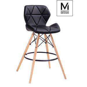 MODESTO Barová židle KLIPP BAR černá - koženka, bukový základ