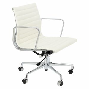 D2.DESIGN Kancelářská židle CH inspirované EA117 bílá kůže, chrom