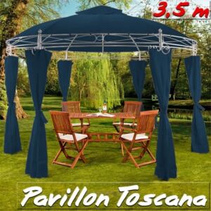 Zahradní altán pavilon Deu TOSCANA průměr 350cm modrá
