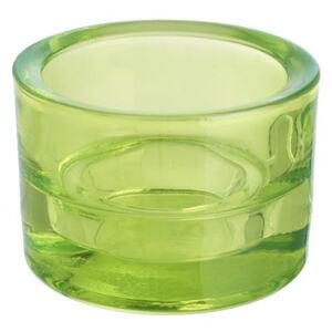 Svícen sklo 57x83mm svěží zelený na mal./velkou čajovou svíčku