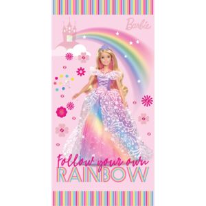 Bavlněná froté osuška 70x140 cm - Barbie Duhová Princezna