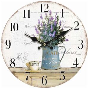 Nástěnné hodiny Café & Fleurs, 34 cm