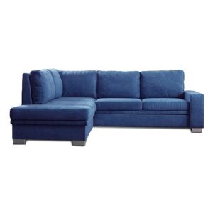 MEBAS, KAPRI, moderní rozkládací sedačka s úložným prostorem a silikonovou výplní polštářů, modrá