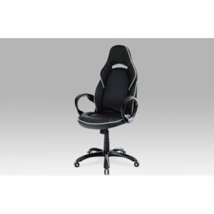 Kancelářská židle, koženka černá, houpací mech. / plast. Kříž KA-E490 BK Autronic