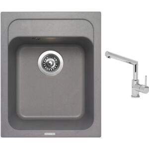 Granitový dřez Sinks CLASSIC 400 Titanium + Dřezová baterie Sinks MIX 350 P chrom
