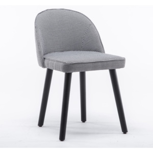 Jídelní židle v černobílé barvě s černou dřevěnou konstrukcí TK3038