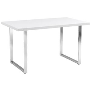Stůl RING (h) bílý 130x80, 130 x 80 cm, bílá chrom, kov