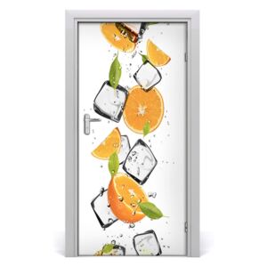 Fototapeta na dveře samolepící pomeranče a led