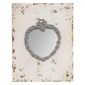 Vintage zrcadlo se srdcem a kamínky - 23*2*30 cm