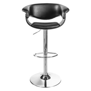 Noble Home Černo/stříbrná výškově nastavitelná barová židle Denom, 110 cm