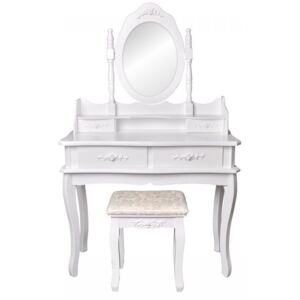 GOODHOME Toaletní stolek VICTORIAN 90 cm bílý