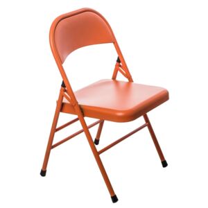 Culty Oranžová kovová skládací židle Frosty
