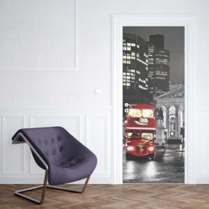 GLIX Fototapeta na dveře - City London Red Bus | 91x211 cm
