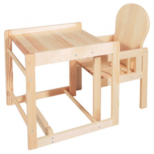 Dětská dřevěná jídelní židlička Scarlett KOMBI - masiv borovice - přírodní