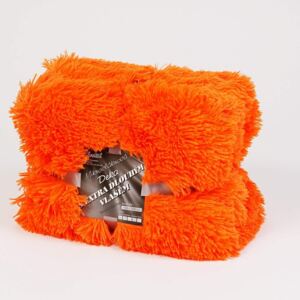 Goldea luxusní deka - mikro s extra dlouhým vlasem - oranžová 150 x 200 cm