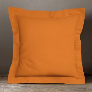 Goldea bavlněný povlak na polštář s ozdobným lemem - oranžový 50 x 50 cm