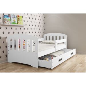 Expedo Dětská postel HONZA P1 + úložný prostor + matrace + rošt ZDARMA, 80x160, bílý, bílá