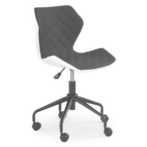 Halmar Dětská židlička: MATRIX HALMAR - poťahový materiál: ekokoža/ látka - biela/ sivá