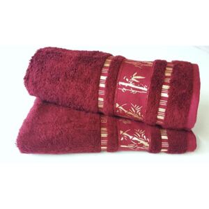 Bambusový ručník - bordó 50X90
