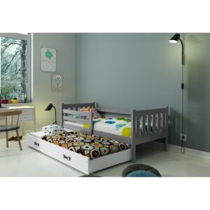 Expedo Dětská postel RINOCO P2 + matrace + rošt ZDARMA, 190x80, grafit/bílá