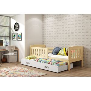 Expedo Dětská postel FLORENT P2 + matrace + rošt ZDARMA, 80x190, borovice, bílá