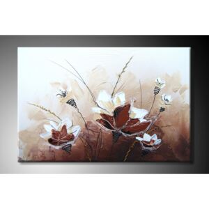 Výprodej ručně malovaný obraz hnědá květina výprodej