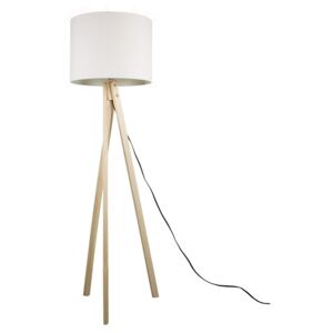 Stojací lampa LILA Typ 6 bílá / přírodní dřevo Tempo Kondela