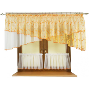 Záclona Alice voálová / organza s malými záclonkami 300x150cm
