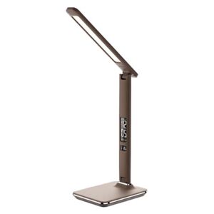 Solight LED stolní lampa 9W s displejem hnědá WO45-H