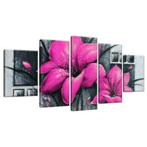 Ručně malovaný obraz Nádherné růžové Vlčí máky 150x70cm RM2456A_5B