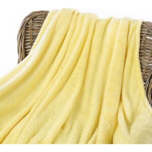 Goldea kvalitní deka z mikrovlákna světle žlutá 150 x 200 cm