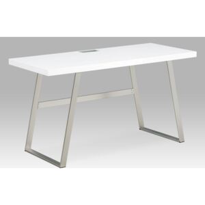 Pracovní stůl 140x60 cm v bílé matné barvě s kovovou konstrukcí APC-602 WT