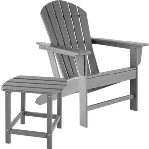 Tectake 404173 zahradní židle janis s odkládacím stolkem - šedá