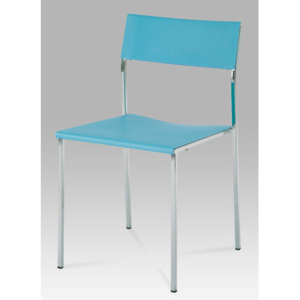 Autronic Jídelní židle CT-222 BLUE - chrom/plast modrý
