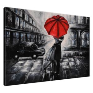 Ručně malovaný obraz Červený polibek v dešti 100x70cm RM2433A_1Z