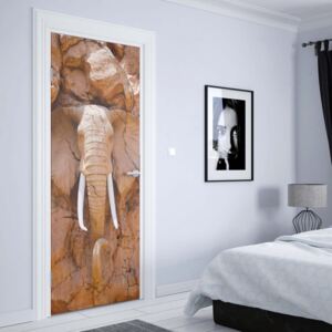 GLIX Fototapeta na dveře - Stone Elephant | 91x211 cm