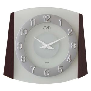 Dřevěné skleněné netikajcí hodiny JVD sweep NS14029/23 (netikající dřevěné hodiny)