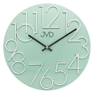 Kovové designové nástěnné zelené hodiny JVD HT23.6 (POSLEDNÍ KS NA PRODEJNĚ V DOMAŽLICÍCH)