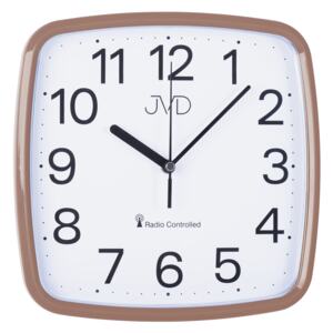 Metalické hranaté rádiem řízené levné hodiny JVD RH616.7 (ROSE)