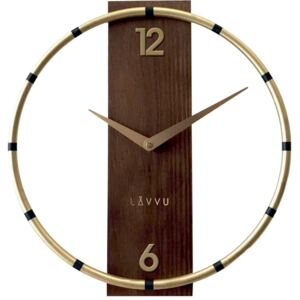 Designové zlato-hnědé dřevěné hodiny LAVVU COMPASS Wood LCT1090 ( POŠTOVNÉ ZDARMA!!)