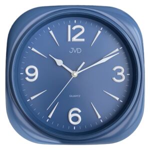 Plastové pastelové nástěnné tiché netikající dětské hodiny JVD HX2444.1 (modré pastelové dětské nástěnné hodiny)