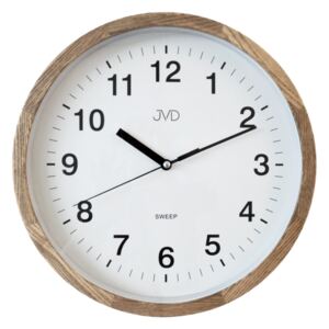 Dřevěné netikající tiché nástěnné hodiny JVD NS19019/78 (tiché dřevěné hodiny)