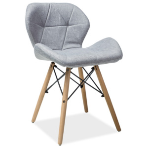 Jídelní čalouněná židle v šedé barvě na dřevěné konstrukci typ II KN902