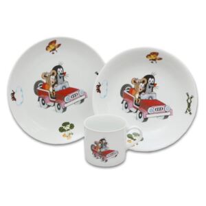 Dětská jídelní souprava krteček a myška česky porcelán