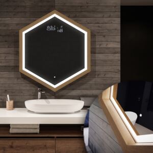 LED koupelnové zrcadlo - Hexagon