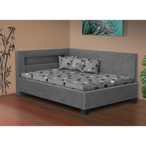 Nabytekmorava Čalouněná postel s úložným prostorem Mia Robin 120 matrace: matrace Orthopedy maxi 19 cm, Barva postele: šedá, Úložný prostor: bez úložného prostoru
